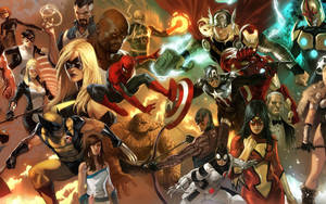 Marvel υπερηρωικοί χαρακτήρες σε ένα φόντο.