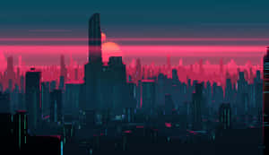 Φόντο Neon Πόλης — Νεον πόλη Ταπετσαρία