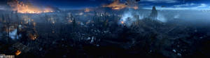 Ταπετσαρία καλύμματος διπλής οθόνης Wildfire. — 3840x1080 Ταπετσαρία