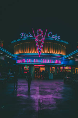 Ζωντανή ατμόσφαιρα στο Flo's V8 Café στο Disney California Adventure Park — Huawei MatePad Air (2026) Ταπετσαρία