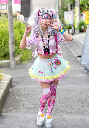 Ζωντανοί Harajuku fashionistas εκφράζουν την ατομικότητά τους στους δρόμους του Τόκιο — Huawei Pura X Max Ταπετσαρία