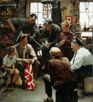 Εικόνες Norman Rockwell — Galaxy Z Flip 8 Ταπετσαρία