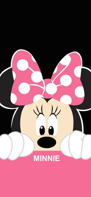 Ταπετσαρία με τη Minnie Mouse να κρυφοκοιτάζει πίσω από έναν τοίχο — iPhone 12 Pro Max Ταπετσαρία