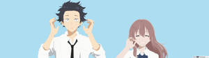 Μινιμαλιστική ταπετσαρία A Silent Voice Shouko Shoya — 2560x1440 Ταπετσαρία