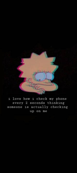 Ταπετσαρία Θλιμμένο Απόφθεγμα Lisa Simpson — Redmi 17C 4G Ταπετσαρία