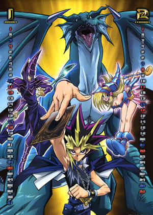 Θρυλικός Σκοτεινός Μάγος του Yugioh σε Δράση — iPhone Duo Ταπετσαρία