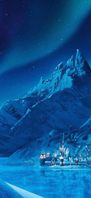 Ταπετσαρία κάστρου Arendelle frozen βουνού — iPhone 14 Pro Max Ταπετσαρία