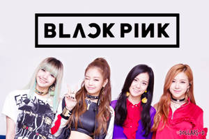 Ταπετσαρία με τα μέλη των Blackpink να γέρνουν στο πλάι σε λευκό φόντο
