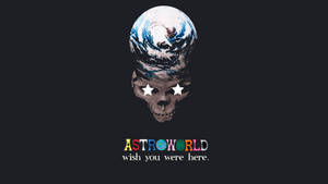 Cool αισθητική ταπετσαρία Astroworld με εκπληκτική τέχνη σχέδιο κρανίου γης. — iMac Ταπετσαρία