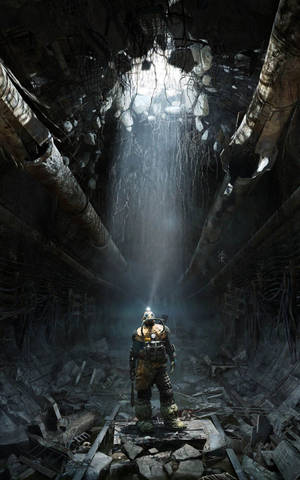 Ταπετσαρία κατεστραμμένης σήραγγας στο Metro Exodus — Redmi Pad Ταπετσαρία