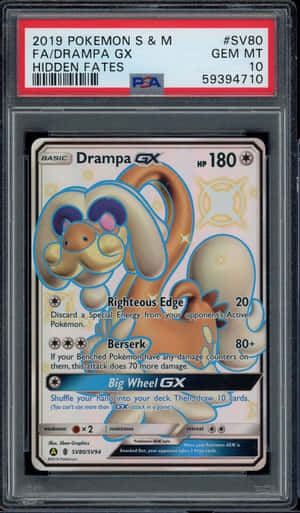 Κλεισμένη σε θήκη κάρτα Drampa Pokémon Trading Card — Pokemon Τηλέφωνο Ταπετσαρία