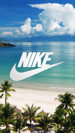 Κομψή Παραλία με το Σήμα της Nike — Cool Nike Ταπετσαρία