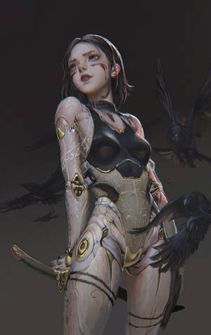 Ταπετσαρία κινητού με τα κοράκια της Alita: Battle Angel — Galaxy Tab Ταπετσαρία