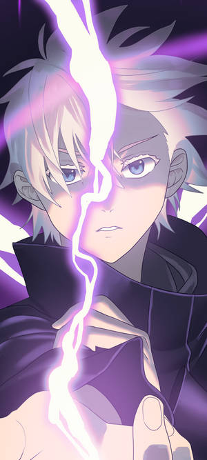 Κουλ Μωβ Κεραυνός Satoru Gojo Jujutsu Kaisen Τηλέφωνο — 1080x2400 Ταπετσαρία