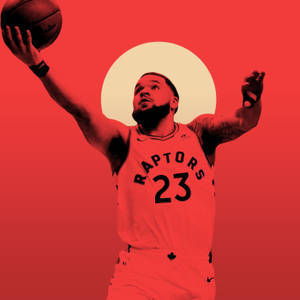 Ταπετσαρία κόκκινου έργου τέχνης Fred Vanvleet — Pixel Watch Ταπετσαρία