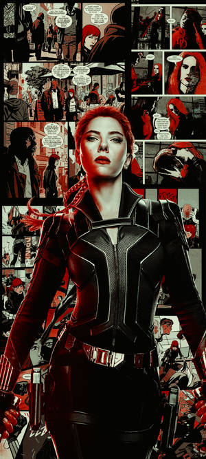 Ταπετσαρία κόμικ τέχνης Black Widow — Pixel 9a Ταπετσαρία
