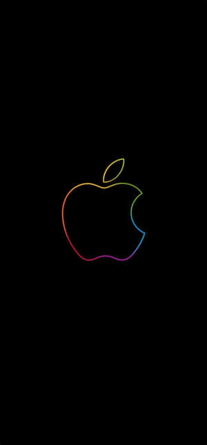 Λαμπερό Ουράνιο Τόξο Λογότυπο Apple σε Κομψό Φόντο iPhone — Oppo Find X9s Ταπετσαρία