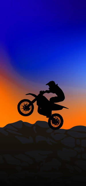 ταπετσαρία σιλουέτας dirt bike — iPhone 13 Pro Ταπετσαρία