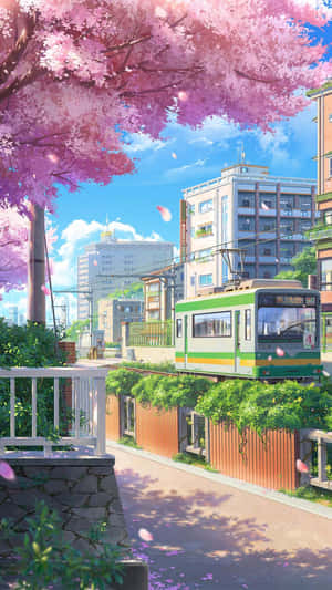 Φόντο Πόλης Anime — Ανιμέ πόλη GIF Ταπετσαρία