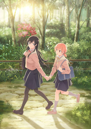 Ταπετσαρία λεσβιών anime στο δάσος — Ανιμέ λεσβία Ταπετσαρία