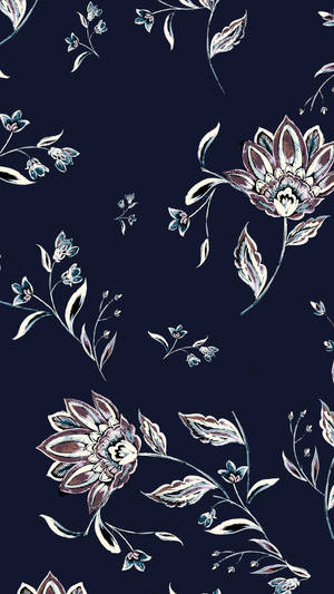 Λευκά Περιγράμματα Λουλουδιών Floral iPhone — Λουλουδάτο iPhone Ταπετσαρία