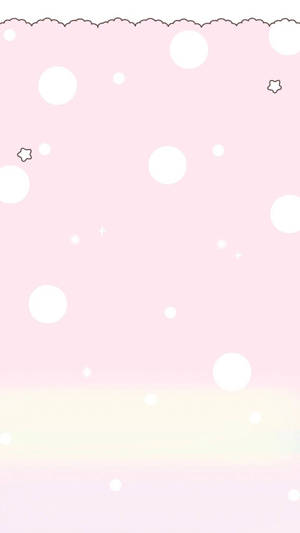 Λευκοί Κύκλοι σε Kawaii Ροζ Φόντο — Kawaii ροζ Ταπετσαρία