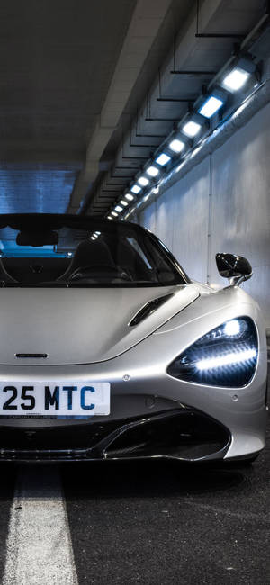 Λευκό McLaren 720S σε Σήραγγα Κινητό — Cool cars GIF Ταπετσαρία