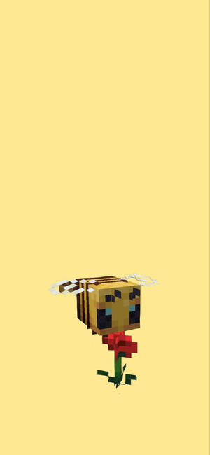 Ταπετσαρία μέλισσας του Minecraft με λουλούδι — iPhone Air Ταπετσαρία