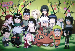 Ταπετσαρία εξωφύλλου anime με μίνι χαρακτήρες Naruto — Χαρακτήρες Naruto Ταπετσαρία