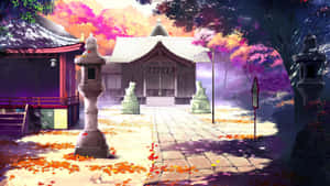 Μαγευτικό Anime Τοπίο με Δέντρα Κερασιάς — Όμορφο anime Ταπετσαρία