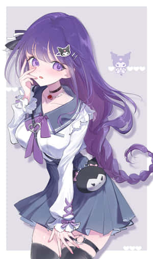 Μαγευτικό Fanart της Kuromi σε Ζωηρά Χρώματα — Huawei Pura X Ταπετσαρία