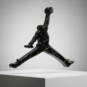 Ένα πολυτελές τρισδιάστατο λογότυπο Jordan σε μαύρο μάρμαρο με χρυσές φλέβες, φωτισμένο στούντιο. — Galaxy Watch Ταπετσαρία
