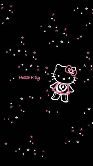 Μαύρη Hello Kitty με Αστέρια — Cat Noir Ταπετσαρία