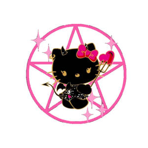 Ταπετσαρία με μαύρο σύμβολο αστεριού Hello Kitty Halloween — Hello Kitty Χαλοουίν Ταπετσαρία