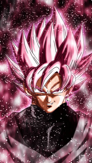 Μαύρος Goku με εφέ ροζ γκλίτερ — Μαύρος goku Ταπετσαρία