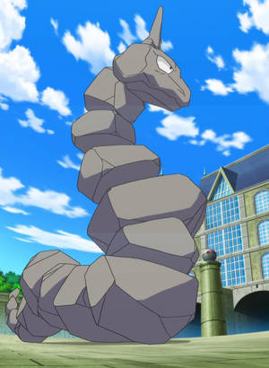 Μεγάλο Onix μπροστά από σπίτι — Pokemon Τηλέφωνο Ταπετσαρία