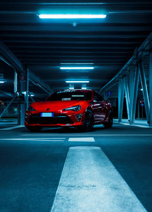 Μεταλλικό Κόκκινο Αυτοκίνητο Toyota ταπετσαρία — Oppo Pad 4 Pro Ταπετσαρία