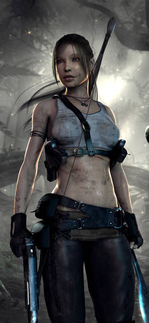 Lara Croft Iphone — Γαλαξίας A18 Ταπετσαρία