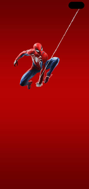 Μινιμαλιστικό Galaxy S10 Plus Spider-Man σε κόκκινο φόντο ταπετσαρίας — iPhone 14 Pro Max Ταπετσαρία