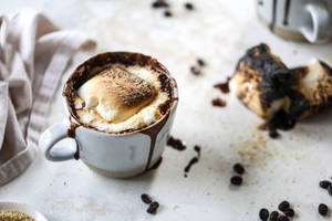 Ταπετσαρία Μόκα με Φρυγανισμένα Marshmallows — Ουδέτερο Ταπετσαρία