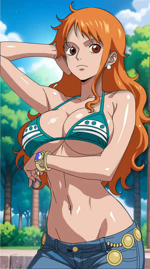 Νάμι,One Piece,ανιμέ κορίτσι,χαρακτήρας ανιμέ,κορίτσι ανιμέ με πορτοκαλί μαλλιά,μπικίνι τοπ,τέχνη ανιμέ,στυλ manga,ταπετσαρία One Piece,γυναίκα χαρακτήρας ανιμέ — 1440x2560 Ταπετσαρία