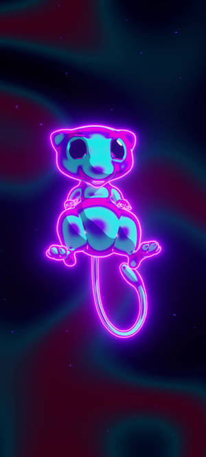 Λαμπερό Neon Mew wallpaper — iPhone 12 Pro Ταπετσαρία