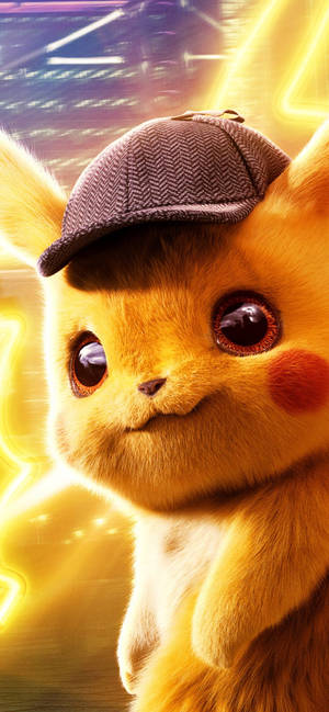 Ταπετσαρία Ντετέκτιβ Pikachu με κίτρινα νέον φώτα
