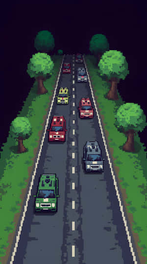 Pixel Art, Pixel 9, Pixel 8, Δρόμος, Οδικό ταξίδι, Βιντεοπαιχνίδι, Αστικό, Αστική τέχνη, Κινούμενα σχέδια, Σκηνή, Αυτοκινητόδρομος, Αυτοκίνητο, Όχημα, Παιχνίδι, Ταχύτητα, Ψηφιακό, Ψηφιακή τέχνη, Χρώμα, Στυλ, Καλό — Βιντεοπαιχνίδι GIF Ταπετσαρία