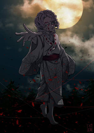 Ταπετσαρία νύχτας με τον Ρούι Demon Slayer — Rui Kimetsu no Yaiba Ταπετσαρία