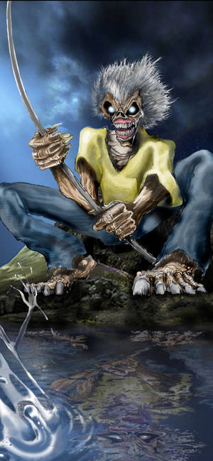 Ταπετσαρία Eddie Iron Maiden με katana. — iPhone 17 Ταπετσαρία