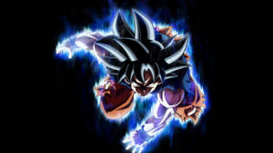 Dragon Ball Goku με μπλε αστραπή δύναμη super broly, μεταμορφώνοντας σε λειτουργία super Saiyan.