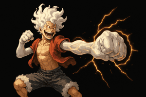 Luffy 4K, Μαύρος Luffy, Luffy, Φόντο Luffy, Μαύρο Αφηρημένο, Anime, Φόντο Anime, Θεριό, Λευκό, Gears 5