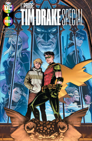 Ο Tim Drake αιωρείται ως Red Robin σε αστικό τοπίο — Oppo Pad Mini Ταπετσαρία