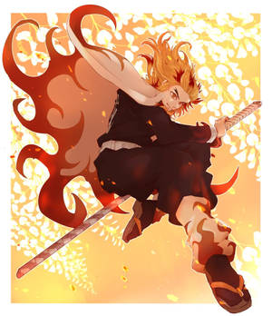 Ταπετσαρία Rengoku Kyoujurou Jump. — Galaxy Z Fold 6 Ταπετσαρία